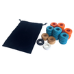 32 Orange and Light Blue Carrom / Pichenotte / Croquignole Rings - (Orange / Light Blue / Natural / Black / White) - Anneaux De Pichenottes - Game Accessories / Accessoires De Jeu