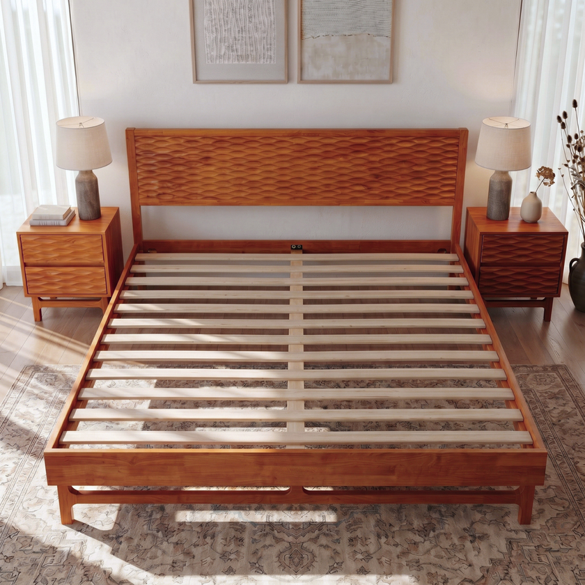 Elara Solid Wood Bed Frame