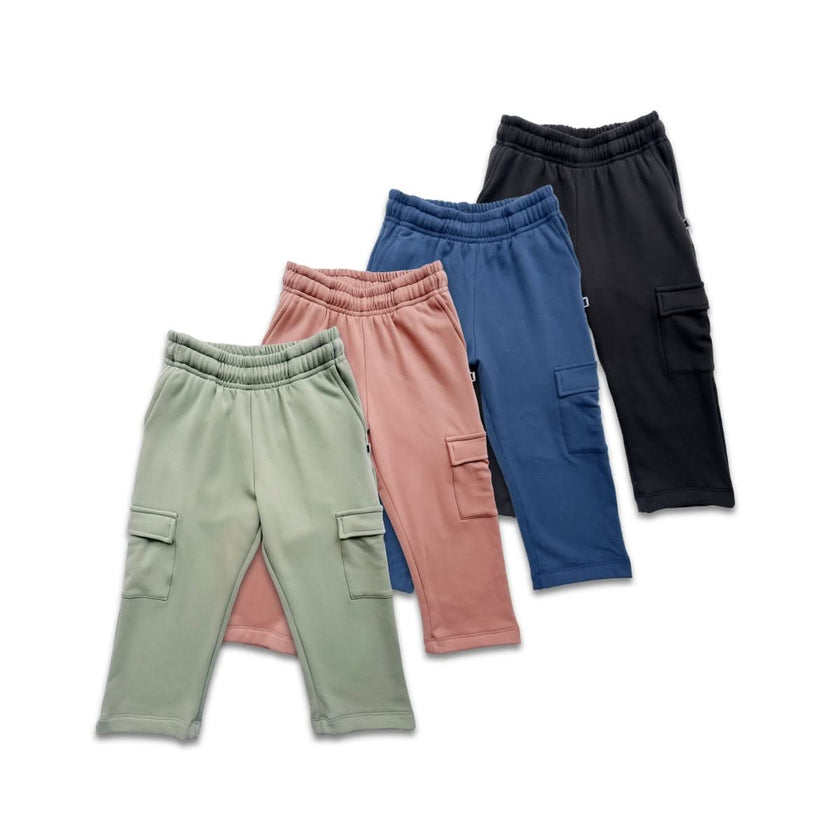 Kids' Bamboo Fleece Cargo Pants | Black