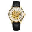 Men's Hollow-Out Mechanical Watch, Skeleton Dial Dress Watch in Gold, Silver and Black
