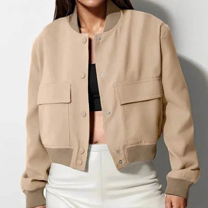 Oversized Fashion Button down Cropped Jacket outwear top for women
