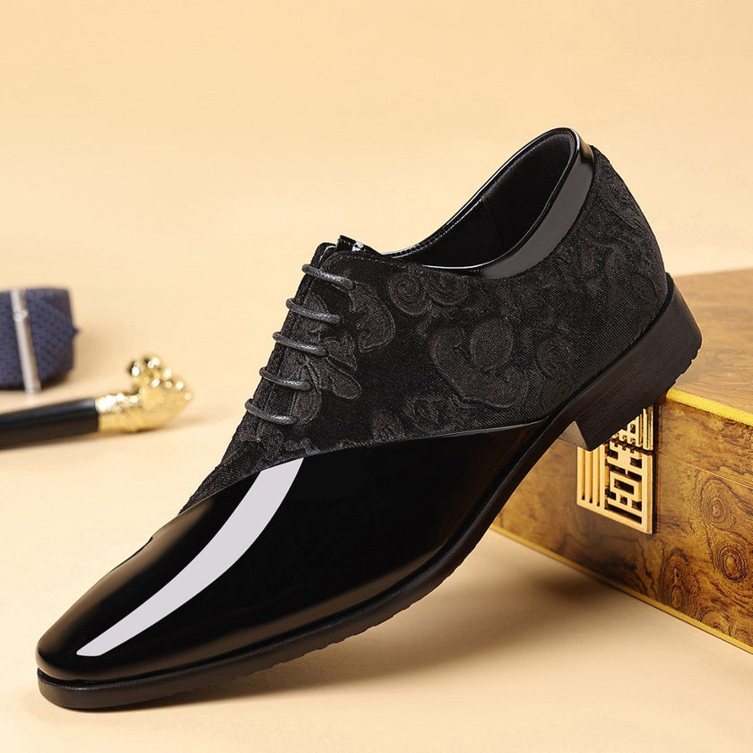 Men's Shiny Pointed-Toe Business Dress Shoes – PU Leather | Canada & USA