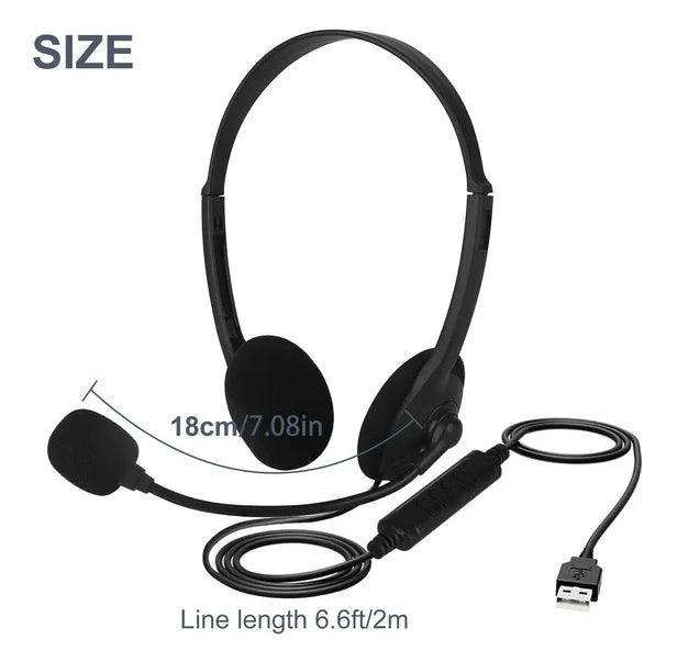 USB Headset with Noise Cancelling Microphone for PC Computer Calls & Chat
