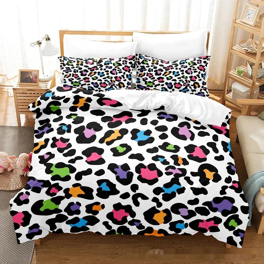 Animal Fur Grain Digital Print Duvet Cover Three-piece Bedding Set