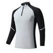 Mock Neck Half Zip  Workout top for Men Long Sleeve exercise top