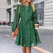 Lace Tied Long Sleeve Dress Fashion Midi Dresses Womens Clothing