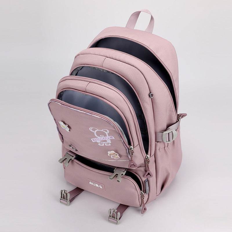 Large Capacity Lightweight Spine-protective Girls Backpack