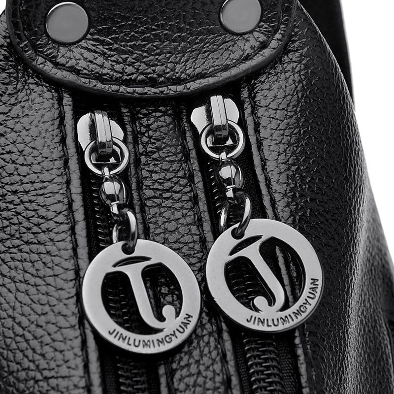 Women's Multi-Pocket PU Leather Shoulder Bag – Large Capacity Crossbody Hobo