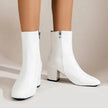 Winter Chunky Heel Pointed Toe Boots With Side Zipper Fashion Mid-calf Boot For Women Shoes