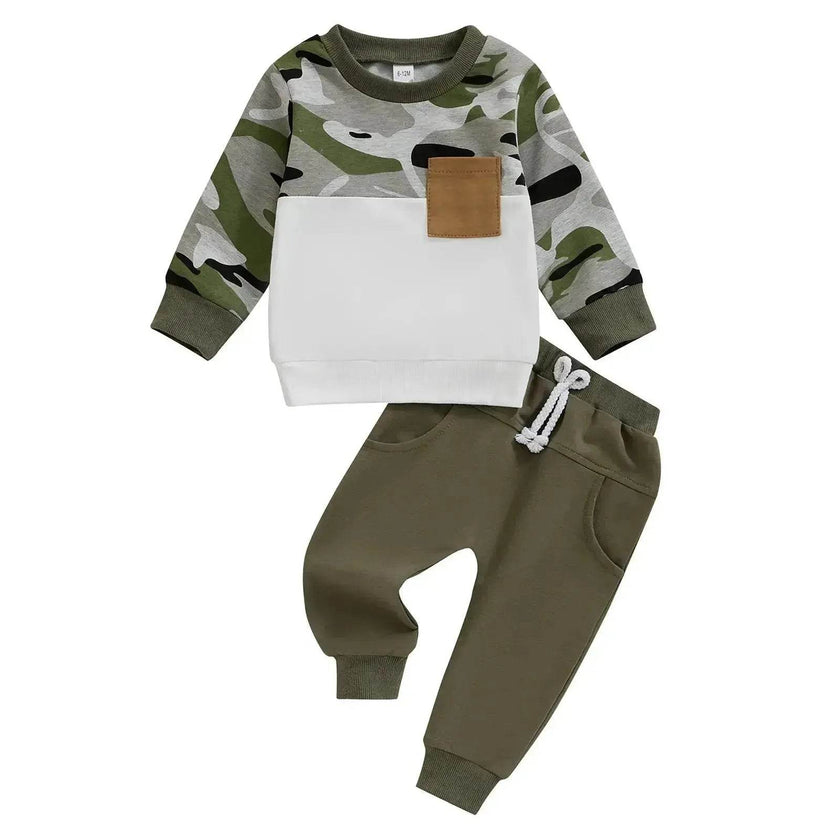 Children's Autumn And Winter Camouflage Suit Unisex Two piece for kids