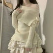 One-Shoulder Long Sleeve Knit Top for Women – Stylish White Knitwear Canada USA