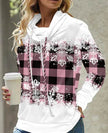 New Fashion Women's Pile Collar Printed Hoodie Pullover Top