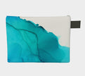 Zippered Cotton Canvas Carry All | Blue Ink wave