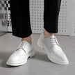 Men's White Pointed Toe Dress Shoes British Formal Business Lace-Up Leather Shoes Canada USA