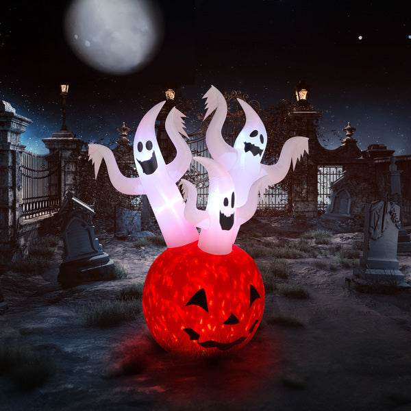 Halloween decorations - 5.9 FT Halloween Inflatable Pumpkin Ghost Outdoor Decorations