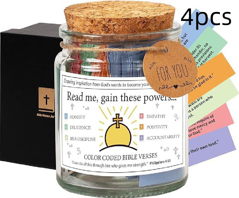 Bible Verses In A Jar – 90 Scripture Cards Glass Jar (Colours A, B, C)