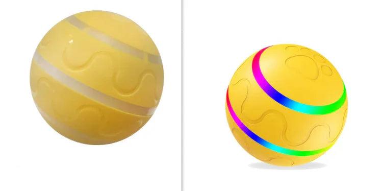 Smart Self-Rotating Cat Ball Toy – USB Rechargeable, LED Light, Remote Control Option | Yellow, Pink, Orange