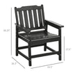 2 Piece All-Weather Patio Chairs, HDPE Patio Dining Chair Set, Heavy Duty Wood-Like Outdoor Furniture, Black