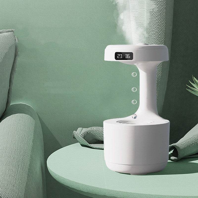 Bedroom Anti-Gravity Humidifier With Clock Water Drop Backflow Aroma Diffuser Large Capacity Office Bedroom Mute Heavy Fog Household Sprayer