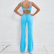 Hollow Back Workout Jumpsuit Sports Athleisure Yoga Wide Leg Jumpsuit
