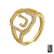 Fashion Micro Inlaid Zircon Arab Letters Ring for women