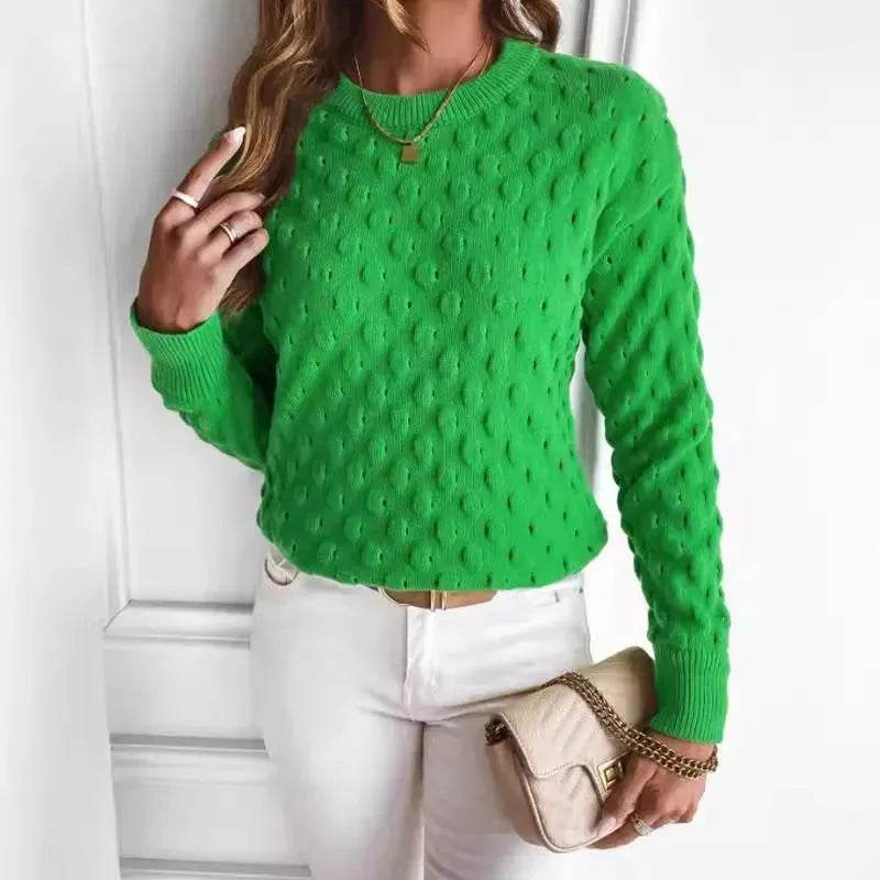 Pullover Round Neck Long Sleeves Knitwear Cashmere sweater Top women