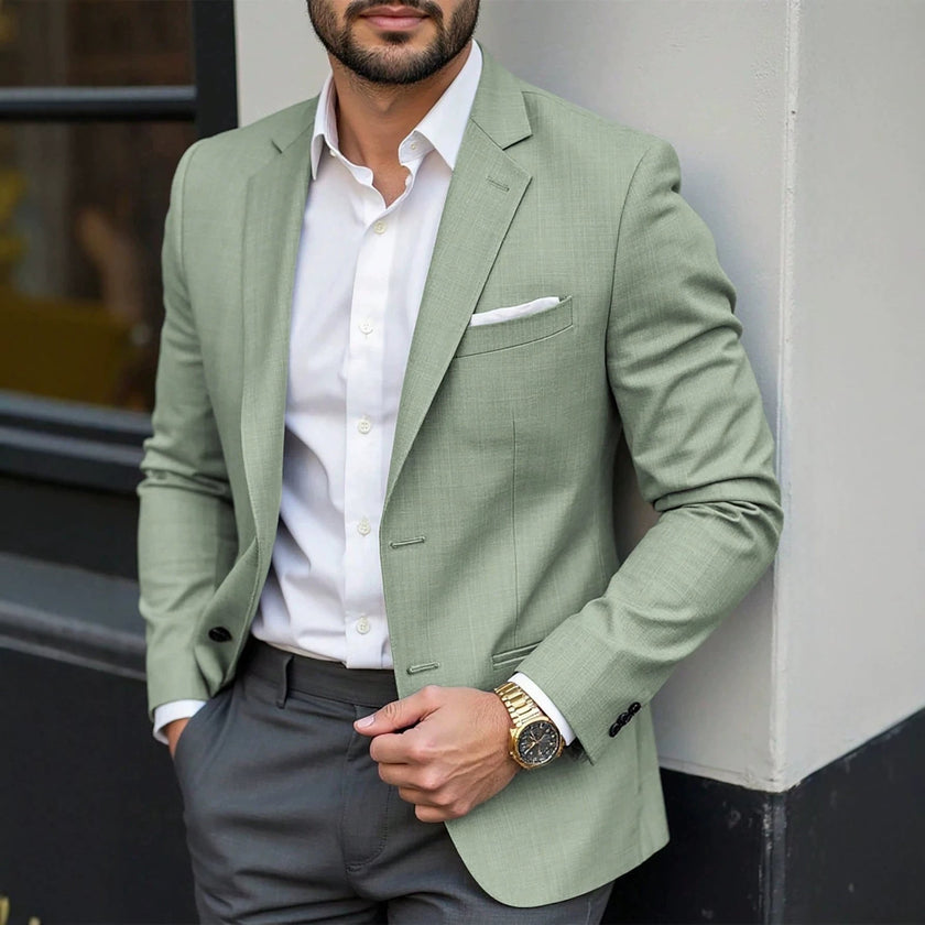 Men's Casual Light Business Suit Jacket – Slim Fit, 2 Colors, S–XXL