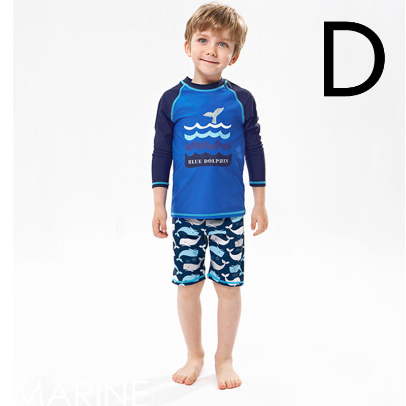 Boys Split Quick-Dry Swimsuit | Kids Two-Piece Polyester Swimwear Canada