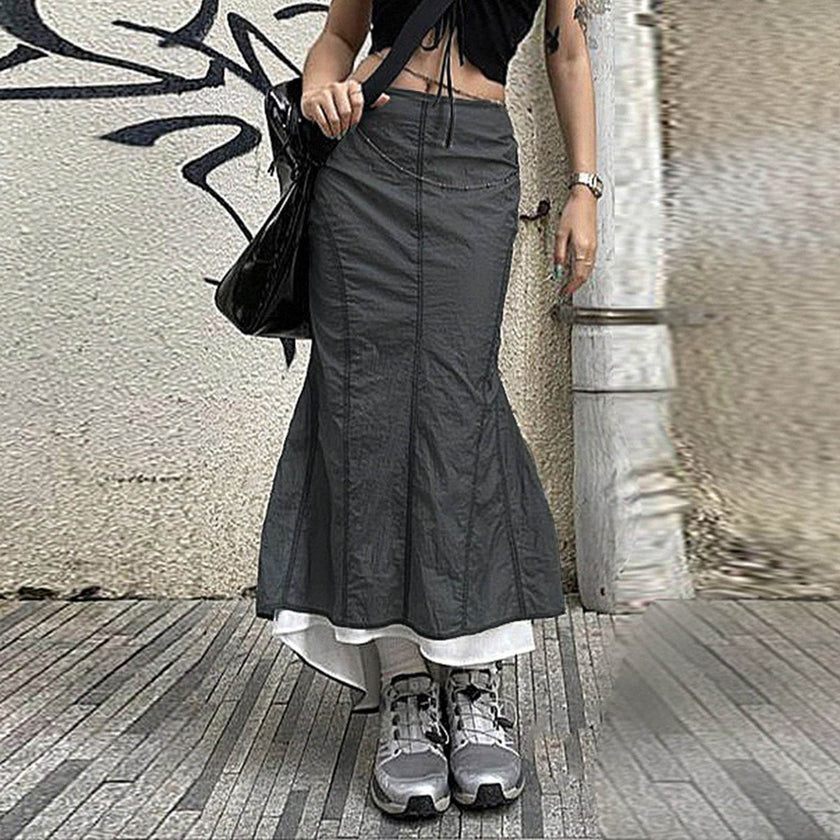 Casual Millennium Style Irregular Hip Bag Irregular Fishtail Skirt