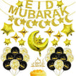 Eid Ramadan Latex Aluminum Film Balloon Combination Glitter Paper