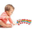 Fun Little Toys - Wooden Train Shape Sorter and Stacking Toy 25 Pcs