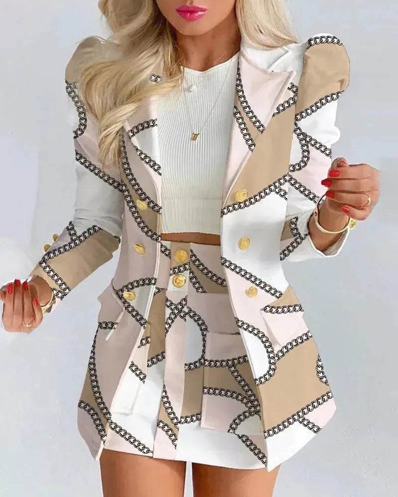 Women  Slim fitted Formal Fashion Short Skirt suit co ord skirt set for women