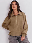 Women's Half Zipper Pullover Long Sleeve Sweatshirt