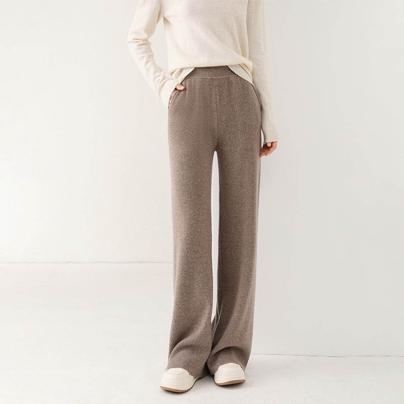 High Waist Casual All-match Knitted Mop Trousers Thickened