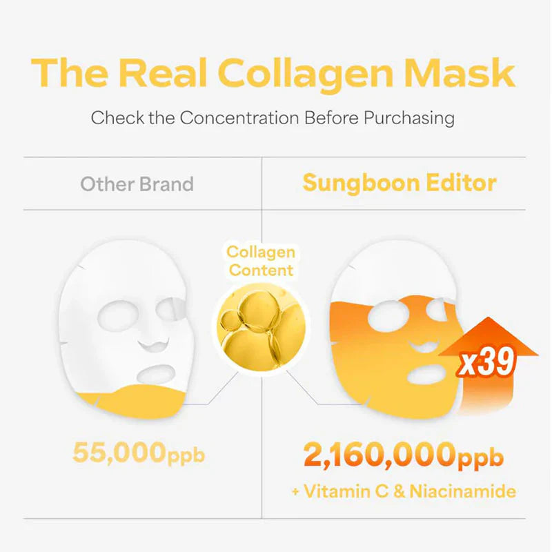 Sungboon Editor Deep Collagen Niacin Vita C Brightening Mask 37g - 1 BOX / 4 PCS