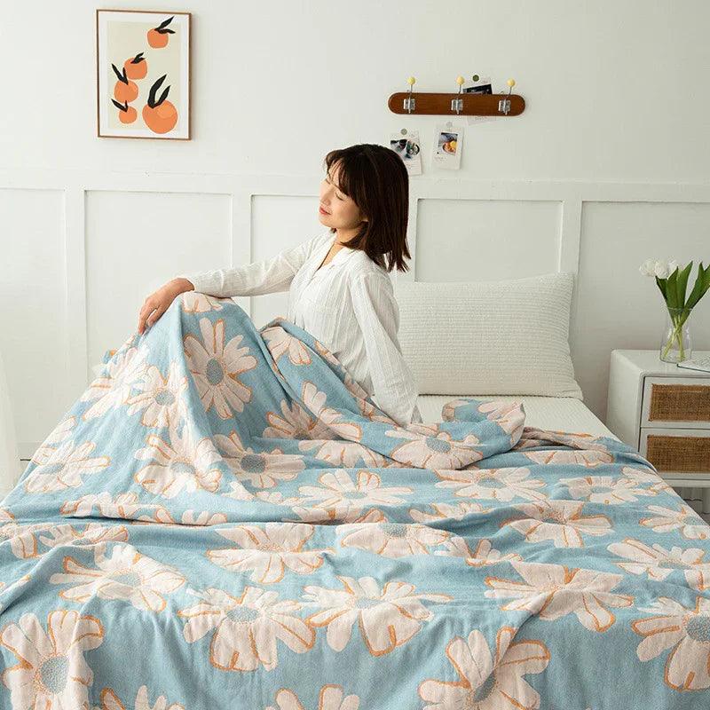 Cotton Four-layer Gauze Towel Blanket Air Conditioning Blanket Thin Duvet