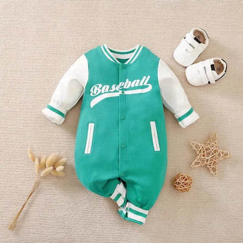 Baby One-piece Spring And Autumn Romper Baseball Uniform cloth
