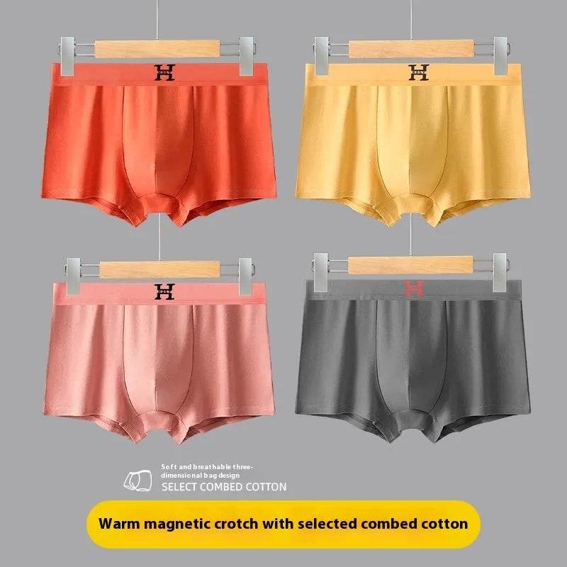 Men's Cotton Spandex Breathable HOLY Boxer Briefs underwear Mid wast