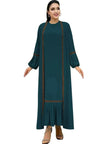 Elegant Two piece for ArabWomen Abaya Underwear dress and Kimono Abaya Open front Abaya for  Middle Easter Arab Dubai Women