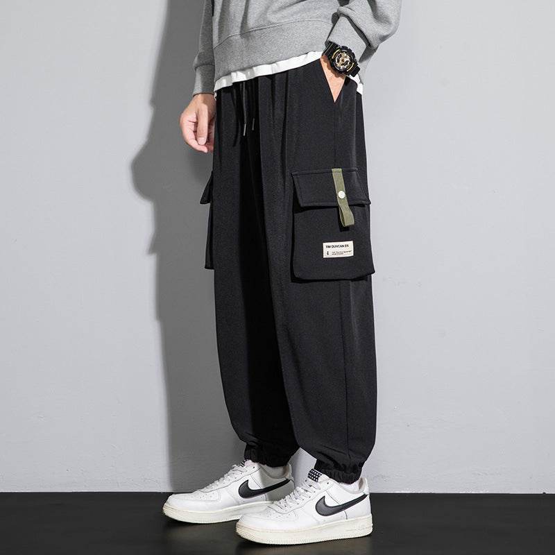 Plus Size Men's Workwear Bag Fall Loose Tappered Cargo Pant trouser