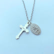 Crucifix Necklace with Miraculous Medal