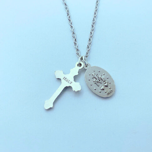 Crucifix Necklace with Miraculous Medal