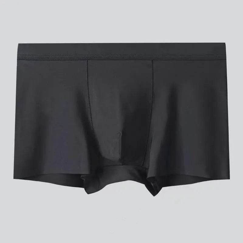 Men's 4-pack Plain Mid waist Boxer Brief Ice Silk Underwear.