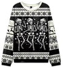 Christmas Cat Hat Snowflake Print Women's Round Neck Sweatshirt