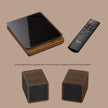 Retro Turntable CD Player with Bluetooth, Vinyl-Style Wood Audio Player with Optical Output & USB Playback