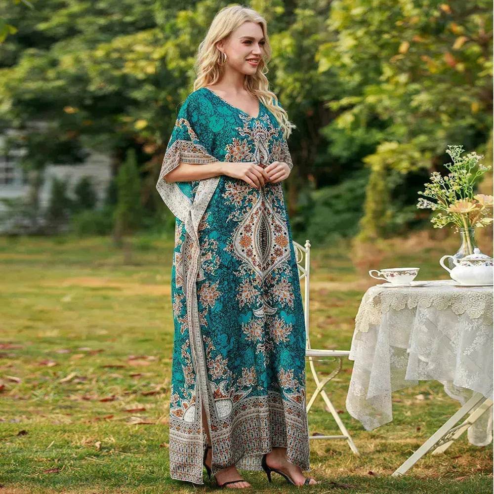 Women's Middle East Plus Size Loose Robe Seaside Resort Dress Maternity Dress