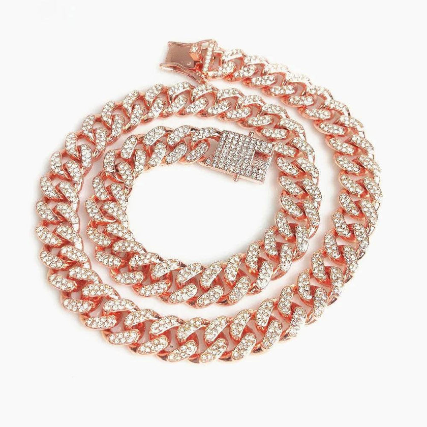 Zinc Alloy Wide Hip Hop Cuban Link Chain Necklace
