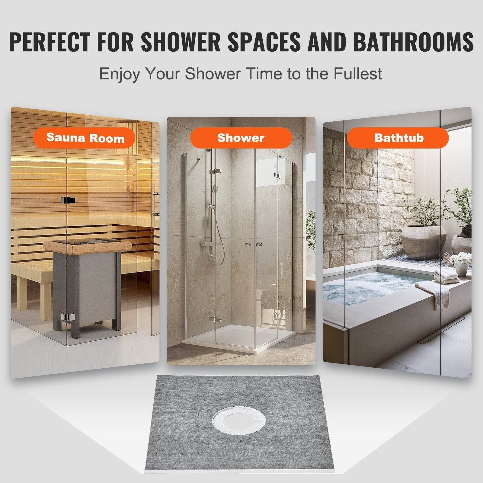 Shower Curb Kit, 36x36 Shower Pan Kit With 6.3 Central Drain, Lightweight EPS Shower Installation Kits With 2 Waterproof Cloths, Shower Pan Slope Sticks Fit For Bathroom