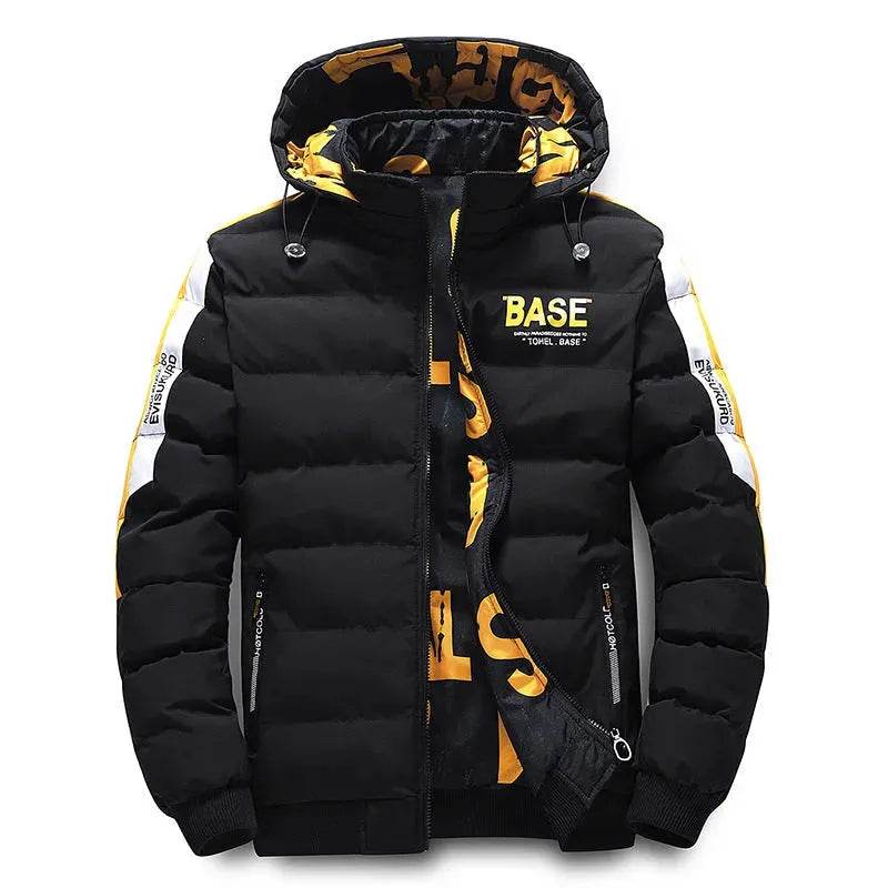 Men’s Winter Puffer Jacket – Thick Cotton-Padded Hooded Coat