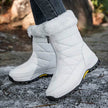 Winter Waterproof Snow Boots Women's Mid-calf Front Zipper